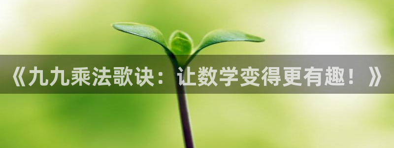 赢咖娱乐平台官网客服电话：《九九乘法歌诀：让数学变得更有趣！